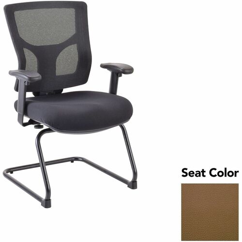 Lorell Conjure Sled Base Guest Chair - Canyon Mudslide Seat Color - Polyurethane Foam Seat Material - Mesh Back Material - Mid Back - Cantilever, Sled Base - Armrest - 1 Each