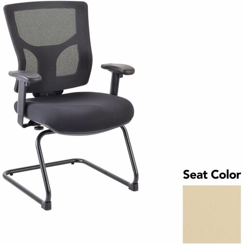 Lorell Conjure Sled Base Guest Chair - Dillon Buff Seat Color - Polyurethane Foam Seat Material - Mesh Back Material - Mid Back - Cantilever, Sled Base - Armrest - 1 Each