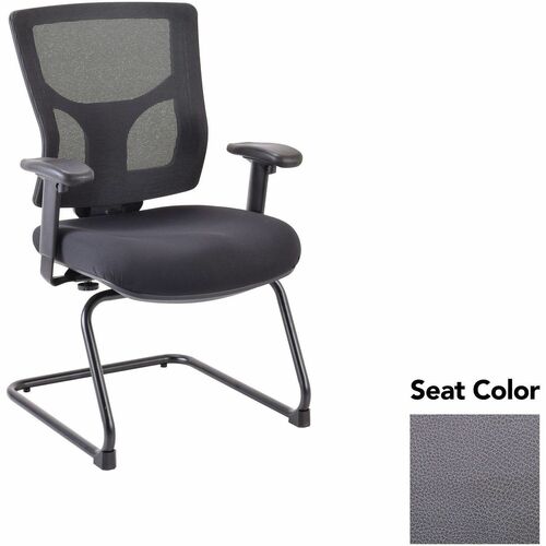 Lorell Conjure Sled Base Guest Chair - Canyon Carbon Seat Color - Polyurethane Foam Seat Material - Mesh Back Material - Mid Back - Cantilever, Sled Base - Armrest - 1 Each