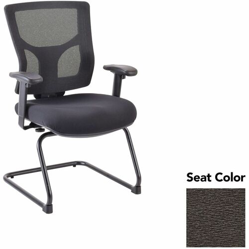 Lorell Conjure Sled Base Guest Chair - Fuse Pepper Seat Color - Polyurethane Foam Seat Material - Mesh Back Material - Mid Back - Cantilever, Sled Base - Armrest - 1 Each