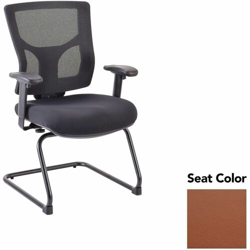 Lorell Conjure Sled Base Guest Chair - Canyon Cordovan Seat Color - Polyurethane Foam Seat Material - Mesh Back Material - Mid Back - Cantilever, Sled Base - Armrest - 1 Each