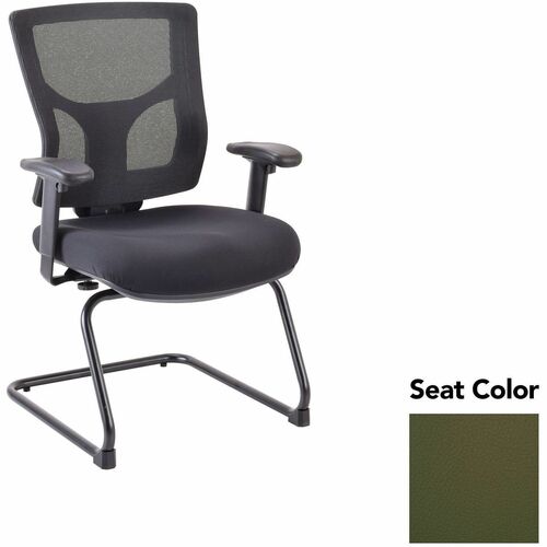 Lorell Conjure Sled Base Guest Chair - Canyon Fern Seat Color - Polyurethane Foam Seat Material - Mesh Back Material - Mid Back - Cantilever, Sled Base - Armrest - 1 Each