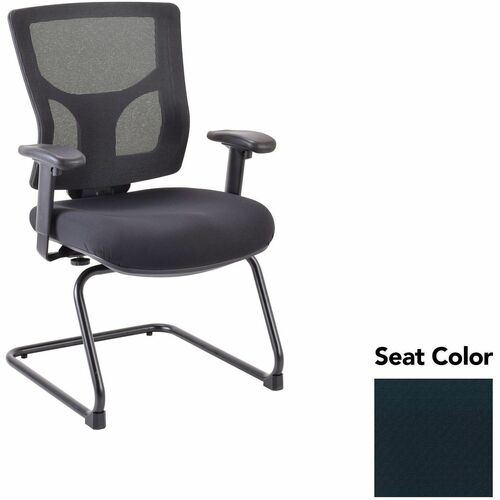 Lorell Conjure Sled Base Guest Chair - Insight Ebony Seat Color - Polyurethane Foam Seat Material - Mesh Back Material - Mid Back - Cantilever, Sled Base - Armrest - 1 Each