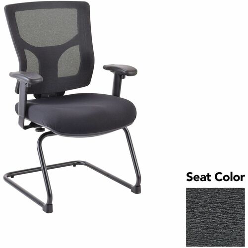 Lorell Conjure Sled Base Guest Chair - Fuse Azurean Seat Color - Polyurethane Foam Seat Material - Mesh Back Material - Mid Back - Cantilever, Sled Base - Armrest - 1 Each