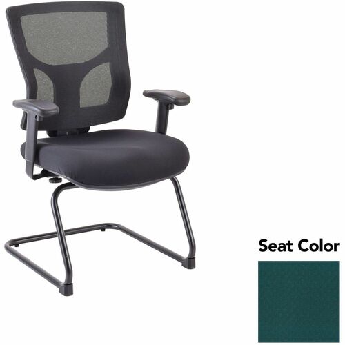 Lorell Conjure Sled Base Guest Chair - Insight Forest Seat Color - Polyurethane Foam Seat Material - Mesh Back Material - Mid Back - Cantilever, Sled Base - Armrest - 1 Each
