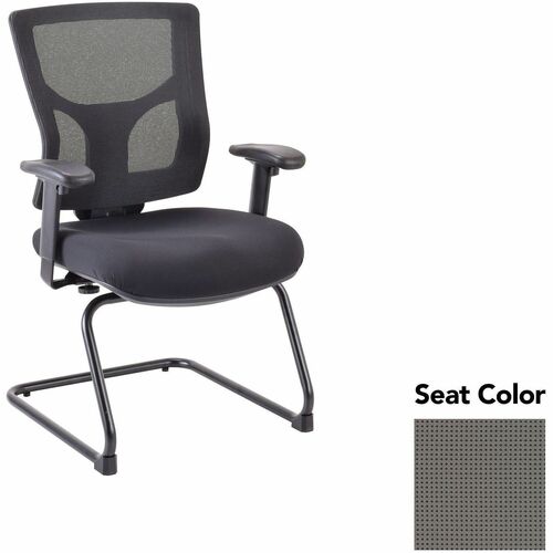 Lorell Conjure Sled Base Guest Chair - Expo Fog Seat Color - Polyurethane Foam Seat Material - Mesh Back Material - Mid Back - Cantilever, Sled Base - Armrest - 1 Each