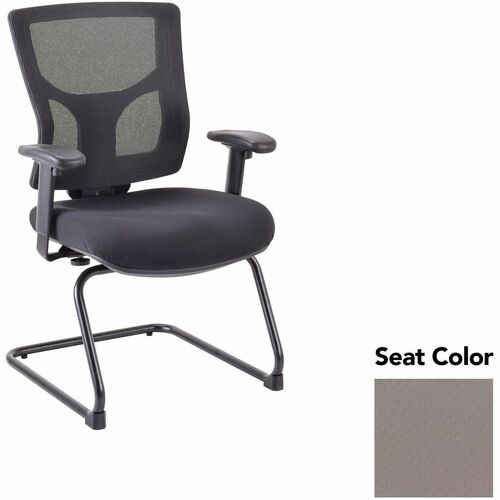 Lorell Conjure Sled Base Guest Chair - Insight Fossil Seat Color - Polyurethane Foam Seat Material - Mesh Back Material - Mid Back - Cantilever, Sled Base - Armrest - 1 Each