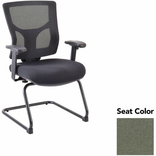 Lorell Conjure Sled Base Guest Chair - Shire Sage Seat Color - Polyurethane Foam Seat Material - Mesh Back Material - Mid Back - Cantilever, Sled Base - Armrest - 1 Each