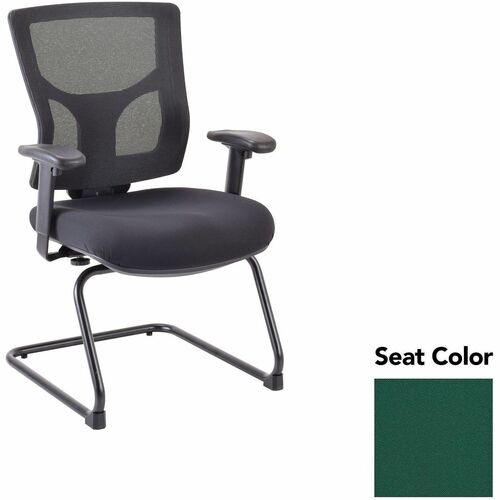Lorell Conjure Sled Base Guest Chair - Forte Chive Seat Color - Polyurethane Foam Seat Material - Mesh Back Material - Mid Back - Cantilever, Sled Base - Armrest - 1 Each