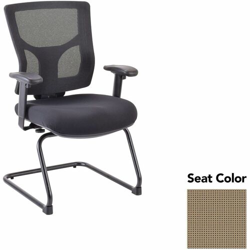 Lorell Conjure Sled Base Guest Chair - Expo Latte Seat Color - Polyurethane Foam Seat Material - Mesh Back Material - Mid Back - Cantilever, Sled Base - Armrest - 1 Each