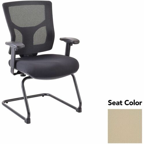 Lorell Conjure Sled Base Guest Chair - Forte Pumice Seat Color - Polyurethane Foam Seat Material - Mesh Back Material - Mid Back - Cantilever, Sled Base - Armrest - 1 Each