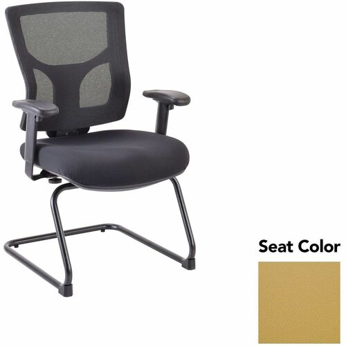 Lorell Conjure Sled Base Guest Chair - Canyon Nugget Seat Color - Polyurethane Foam Seat Material - Mesh Back Material - Mid Back - Cantilever, Sled Base - Armrest - 1 Each