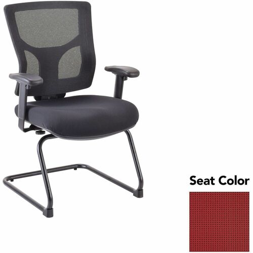 Lorell Conjure Sled Base Guest Chair - Expo Festive Seat Color - Polyurethane Foam Seat Material - Mesh Back Material - Mid Back - Cantilever, Sled Base - Armrest - 1 Each