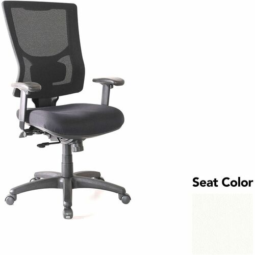 Lorell Conjure High-Back Office Chair - Dillon Snow Seat Color - Mesh Back Material - High Back - Armrest - 1 Each