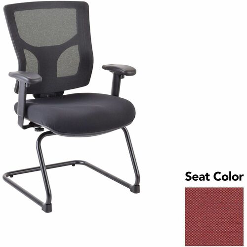 Lorell Conjure Sled Base Guest Chair - Shire Tulip Seat Color - Polyurethane Foam Seat Material - Mesh Back Material - Mid Back - Cantilever, Sled Base - Armrest - 1 Each