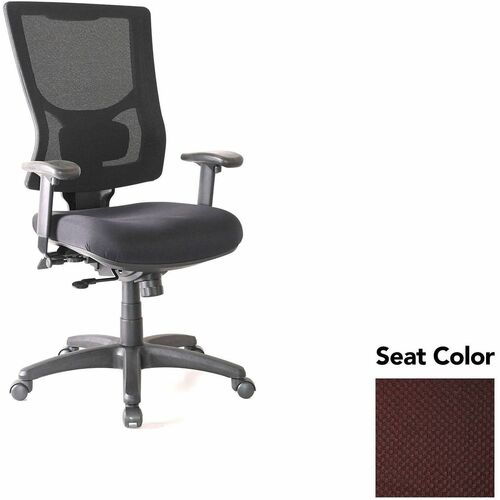 Lorell Conjure High-Back Office Chair - Perfection Burgundy Seat Color - Mesh Back Material - High Back - Armrest - 1 Each