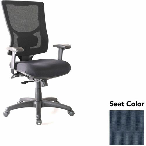 Lorell Conjure High-Back Office Chair - Shire Chesapeake Seat Color - Mesh Back Material - High Back - Armrest - 1 Each