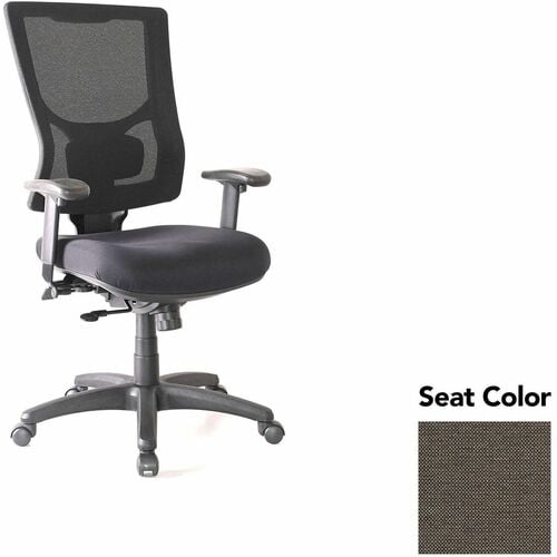 Lorell Conjure High-Back Office Chair - Shire Stonewall Seat Color - Mesh Back Material - High Back - Armrest - 1 Each