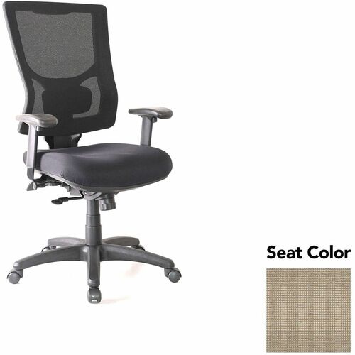 Lorell Conjure High-Back Office Chair - Shire Travertine Seat Color - Mesh Back Material - High Back - Armrest - 1 Each