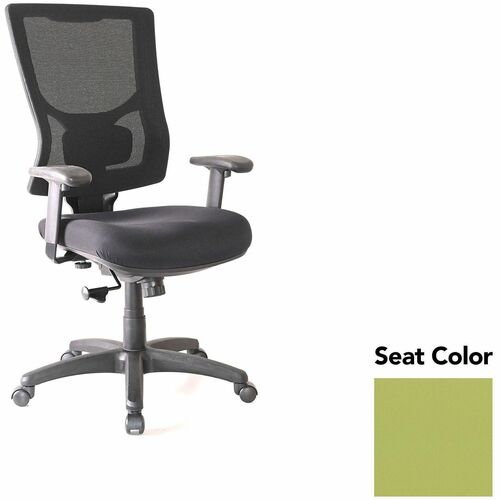 Lorell Conjure High-Back Swivel/Tilt Office Chair - Dillon Apple Green Seat Color - Polyurethane Foam Seat Material - Mesh Back Material - High Back - Armrest - 1 Each