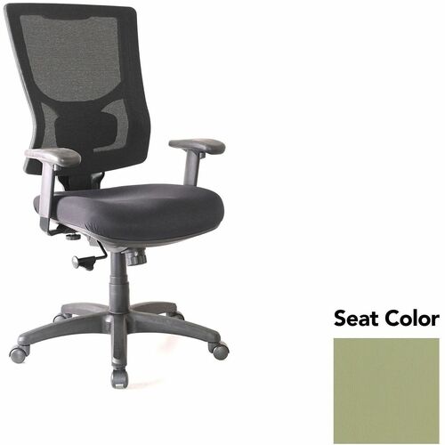Lorell Conjure High-Back Swivel/Tilt Office Chair - Dillon Sage Seat Color - Polyurethane Foam Seat Material - Mesh Back Material - High Back - Armrest - 1 Each