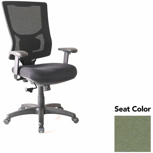 Lorell Conjure High-Back Swivel/Tilt Office Chair - Fuse Cress Seat Color - Polyurethane Foam Seat Material - Mesh Back Material - High Back - Armrest - 1 Each
