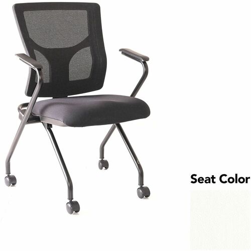 Lorell Conjure Mesh Training Chairs with Arms - Dillon Snow Seat Color - Polyurethane, Foam Seat Material - Mesh Back Material - High Back - Black - Armrest - 2 / Carton
