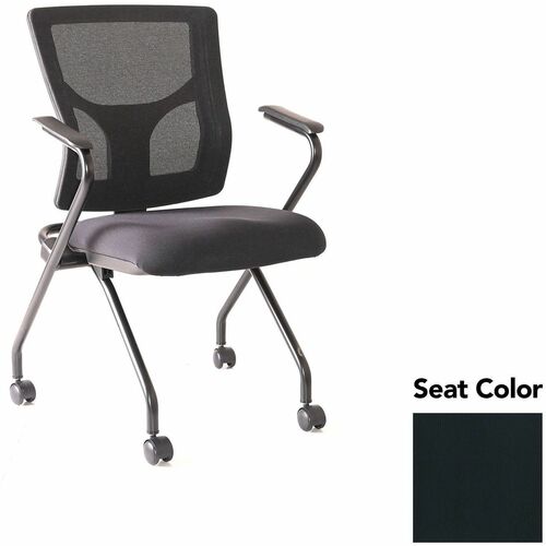 Lorell Conjure Mesh Training Chairs with Arms - Dillon Black Seat Color - Polyurethane, Foam Seat Material - Mesh Back Material - High Back - Black - Armrest - 2 / Carton