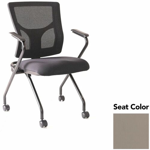 Lorell Conjure Mesh Training Chairs with Arms - Dillon Stratus Seat Color - Polyurethane, Foam Seat Material - Mesh Back Material - High Back - Black - Armrest - 2 / Carton