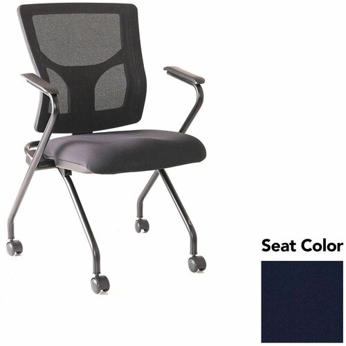 Lorell Conjure Mesh Training Chairs with Arms - Forte Cadet Seat Color - Polyurethane, Foam Seat Material - Mesh Back Material - High Back - Black - Armrest - 2 / Carton