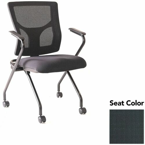 Lorell Conjure Mesh Training Chairs with Arms - Expo Tuexdo Seat Color - Polyurethane, Foam Seat Material - Mesh Back Material - High Back - Black - Armrest - 2 / Carton