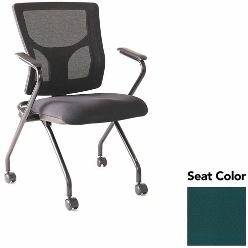 Lorell Conjure Mesh Training Chairs with Arms - Insight Forest Seat Color - Polyurethane, Foam Seat Material - Mesh Back Material - High Back - Black - Armrest - 2 / Carton