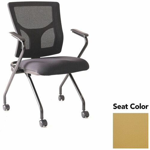 Lorell Conjure Mesh Training Chairs with Arms - Canyon Nugget Seat Color - Polyurethane, Foam Seat Material - Mesh Back Material - High Back - Black - Armrest - 2 / Carton