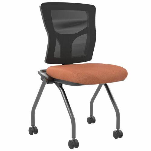 Lorell Conjure Mesh Training Chairs - Canyon Cordovan Seat Color - Polyurethane Foam Seat Material - Mesh Back Material - 2 / Carton
