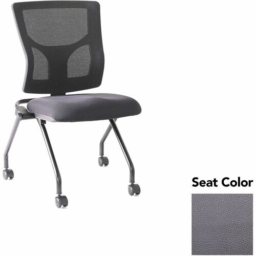 Lorell Conjure Mesh Training Chairs - Canyon Carbon Seat Color - Polyurethane Foam Seat Material - Mesh Back Material - 2 / Carton