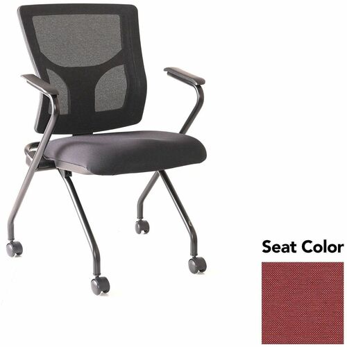 Lorell Conjure Mesh Training Chairs with Arms - Shire Tulip Seat Color - Polyurethane, Foam Seat Material - Mesh Back Material - High Back - Black - Armrest - 2 / Carton