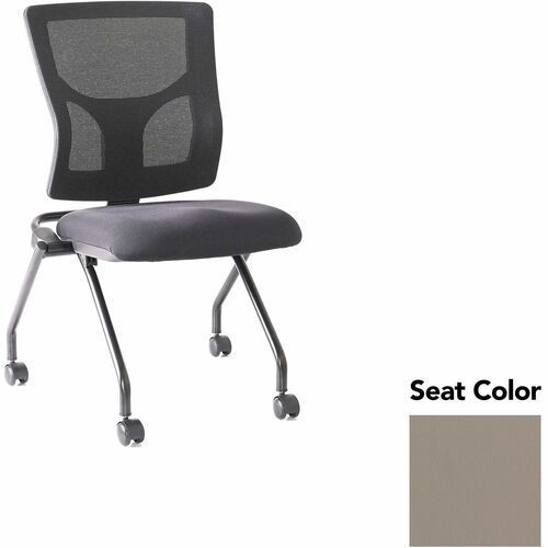 Lorell Conjure Mesh Training Chairs - Dillon Stratus Seat Color - Polyurethane Foam Seat Material - Mesh Back Material - 2 / Carton