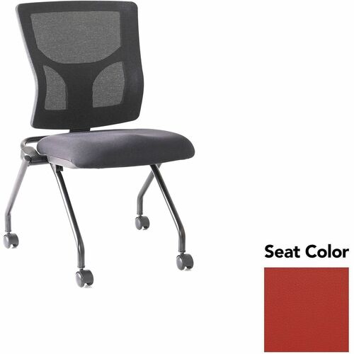 Lorell Conjure Mesh Training Chairs - Canyon Red Rock Seat Color - Polyurethane Foam Seat Material - Mesh Back Material - 2 / Carton