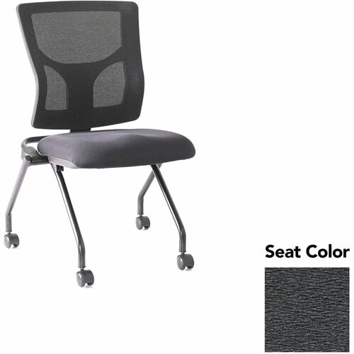 Lorell Conjure Mesh Training Chairs - Fuse Azurean Seat Color - Polyurethane Foam Seat Material - Mesh Back Material - 2 / Carton