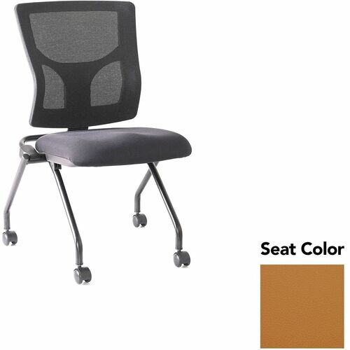 Lorell Conjure Mesh Training Chairs - Canyon Nutmeg Seat Color - Polyurethane Foam Seat Material - Mesh Back Material - 2 / Carton