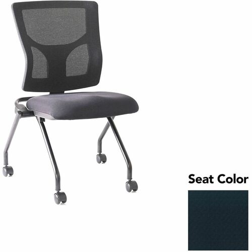 Lorell Conjure Mesh Training Chairs - Insight Ebony Seat Color - Polyurethane Foam Seat Material - Mesh Back Material - 2 / Carton