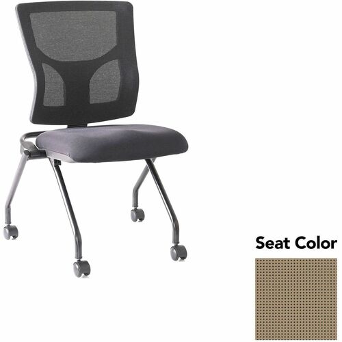 Lorell Conjure Mesh Training Chairs - Expo Latte Seat Color - Polyurethane Foam Seat Material - Mesh Back Material - 2 / Carton