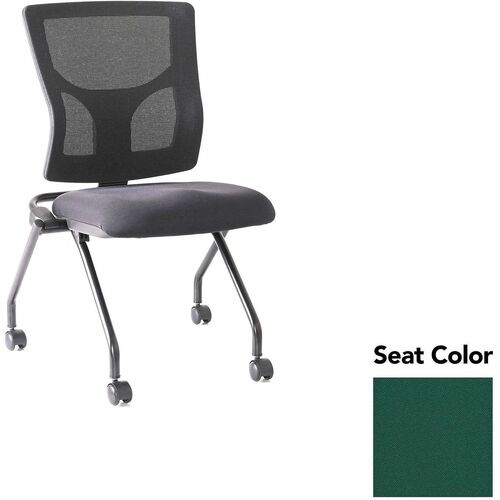 Lorell Conjure Mesh Training Chairs - Forte Chive Seat Color - Polyurethane Foam Seat Material - Mesh Back Material - 2 / Carton