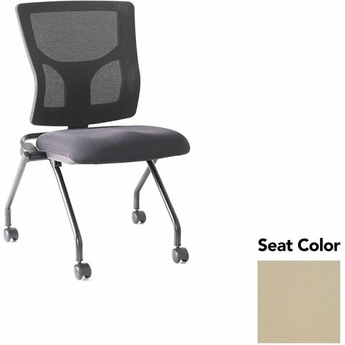 Lorell Conjure Mesh Training Chairs - Forte Pumice Seat Color - Polyurethane Foam Seat Material - Mesh Back Material - 2 / Carton