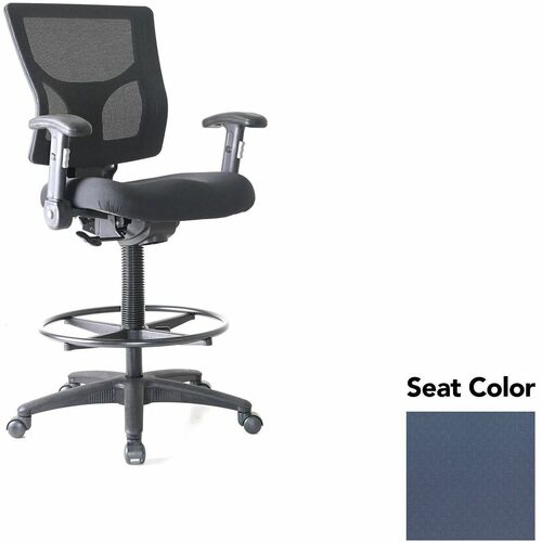 Lorell Conjure Office Stool - Insight Periwinkle Blue Seat Color - Polyurethane Foam Seat Material - Mesh Back Material - Armrest - 1 Each