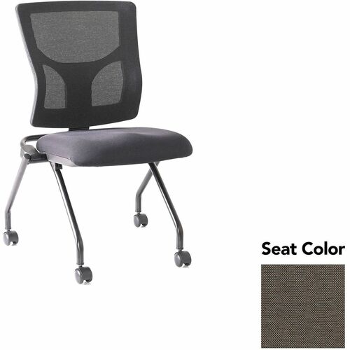 Lorell Conjure Mesh Training Chairs - Shire Stonewall Seat Color - Polyurethane Foam Seat Material - Mesh Back Material - 2 / Carton