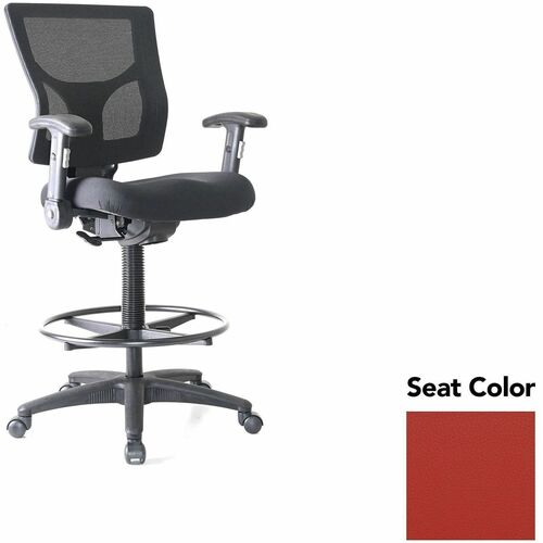 Lorell Conjure Office Stool - Canyon Red Rock Seat Color - Polyurethane Foam Seat Material - Mesh Back Material - Armrest - 1 Each