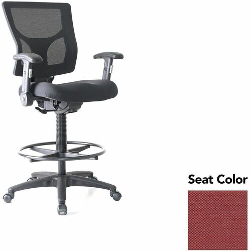 Lorell Conjure Office Stool - Shire Tulip Seat Color - Polyurethane Foam Seat Material - Mesh Back Material - Armrest - 1 Each