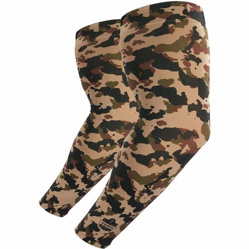 Ergodyne Protective Arm Sleeves, Chill-Its, Medium/Large, Camo, Moisture-Wicking Cooling, UV Protection, Anti-Odor