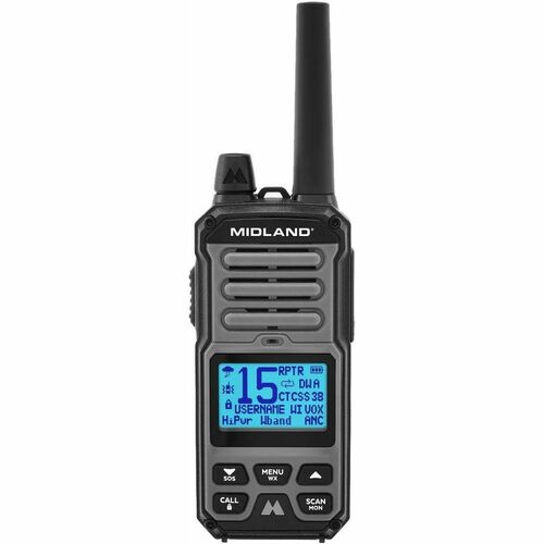 Midland GXT67 PRO GMRS Walkie Talkies - 99 Radio Channels - NOAA Weather Radio, Keypad Lock - Water Proof, Dust Proof - Black - 1 Each